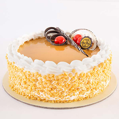 "Round shape Butter Scotch Cake  -1 Kg (Bangalore Exclusives) - Click here to View more details about this Product